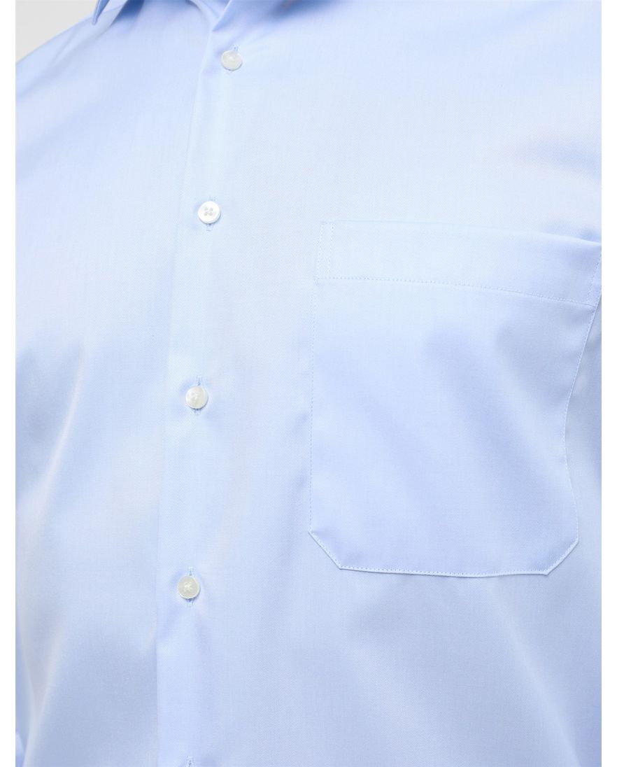 Eterna shirt met borstzak effen lichtblauw