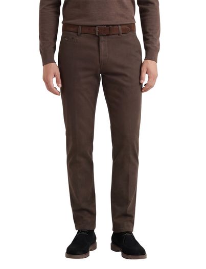 Portofino Portofino katoenen broek bruin effen katoen