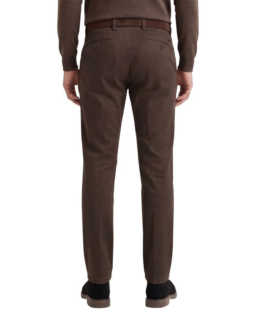 Portofino katoenen broek bruin effen katoen