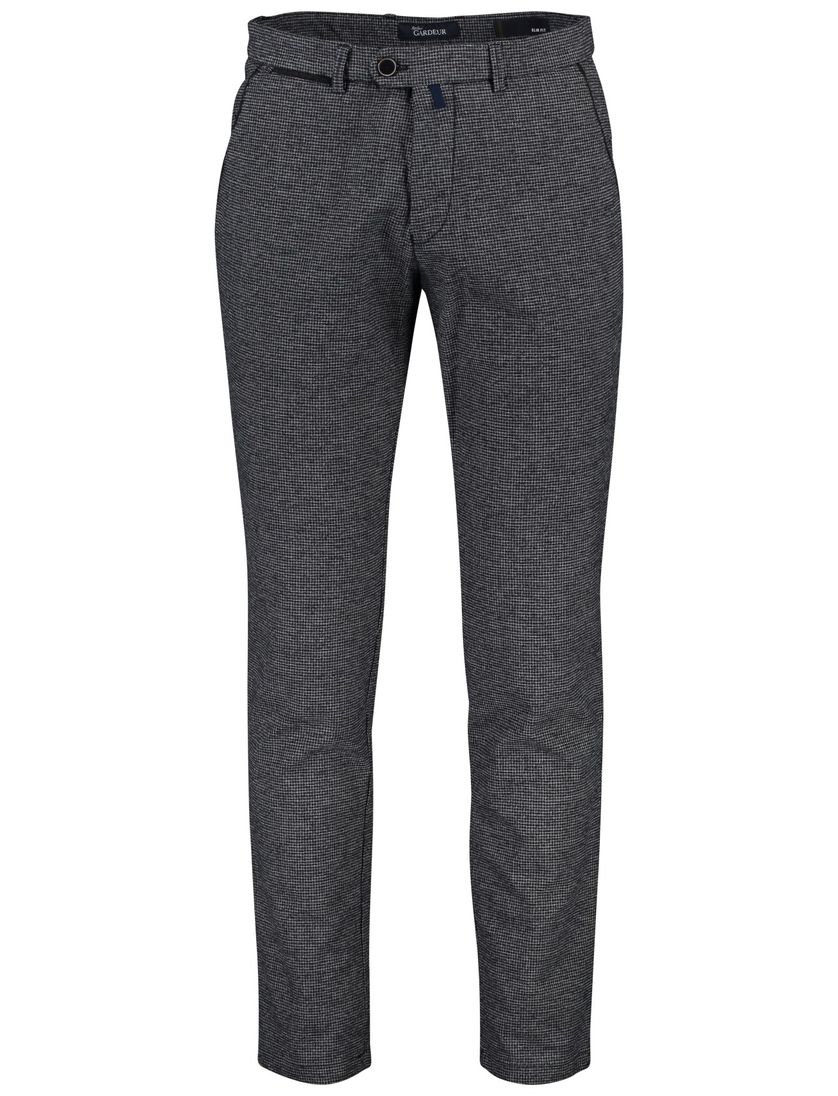 Grijze chino Gardeur Sonny-8 geruit
