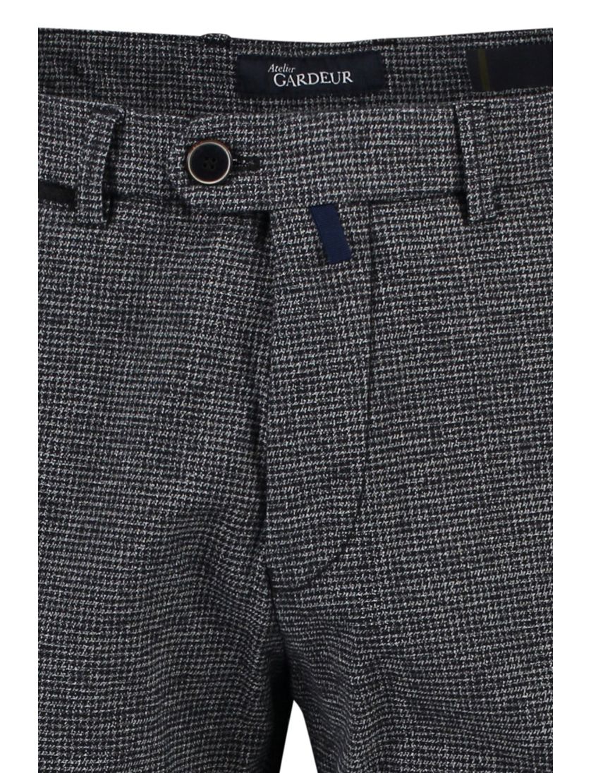 Grijze chino Gardeur Sonny-8 geruit