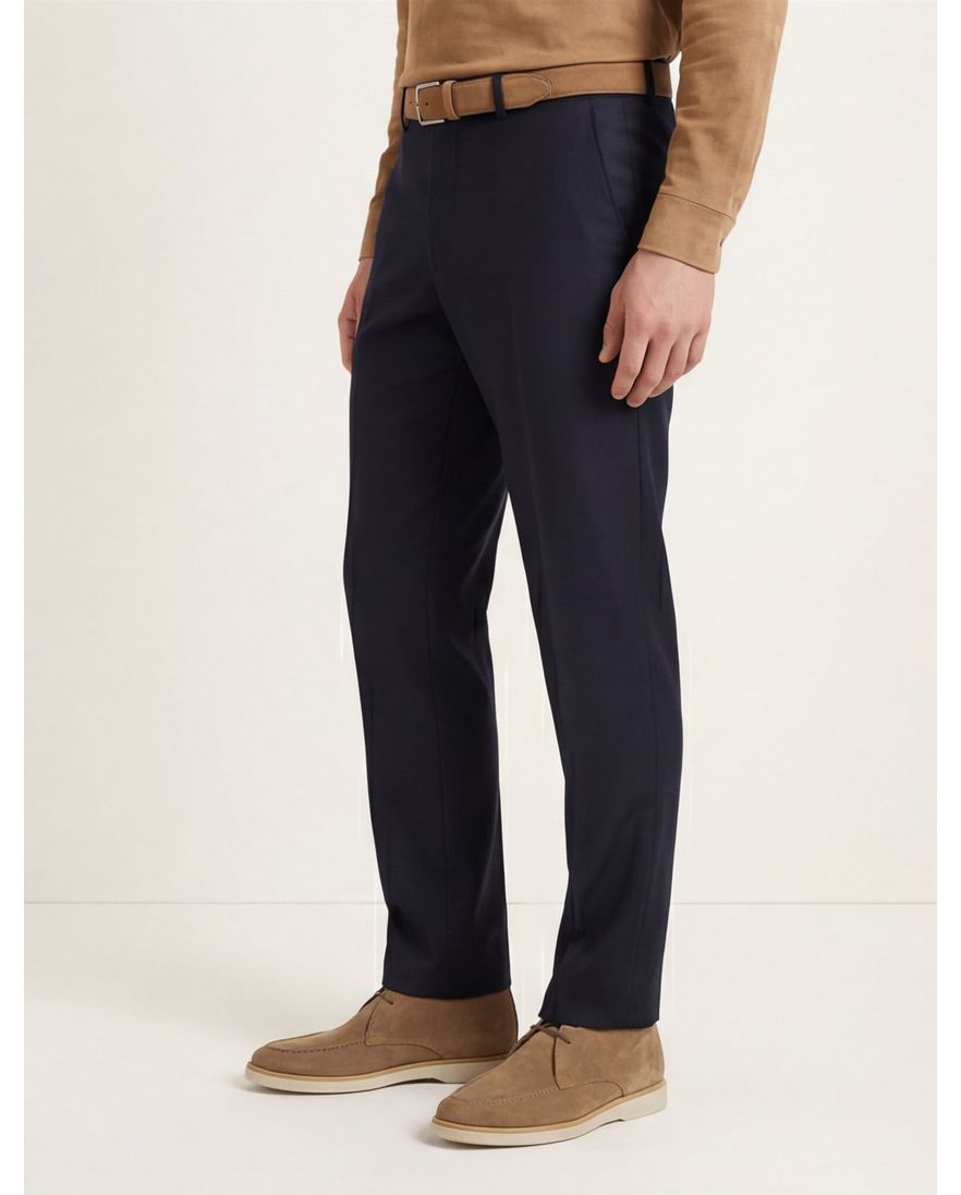 Hiltl wollen pantalon donkerblauw effen