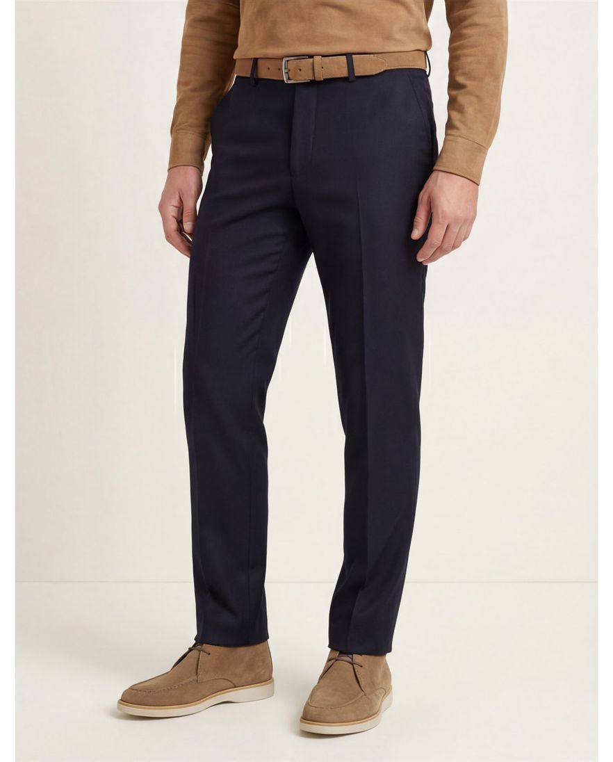 Hiltl wollen pantalon donkerblauw effen