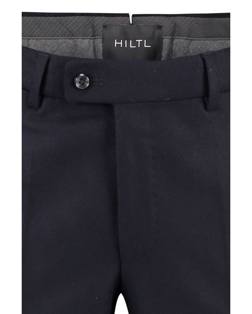 Hiltl wollen pantalon donkerblauw effen