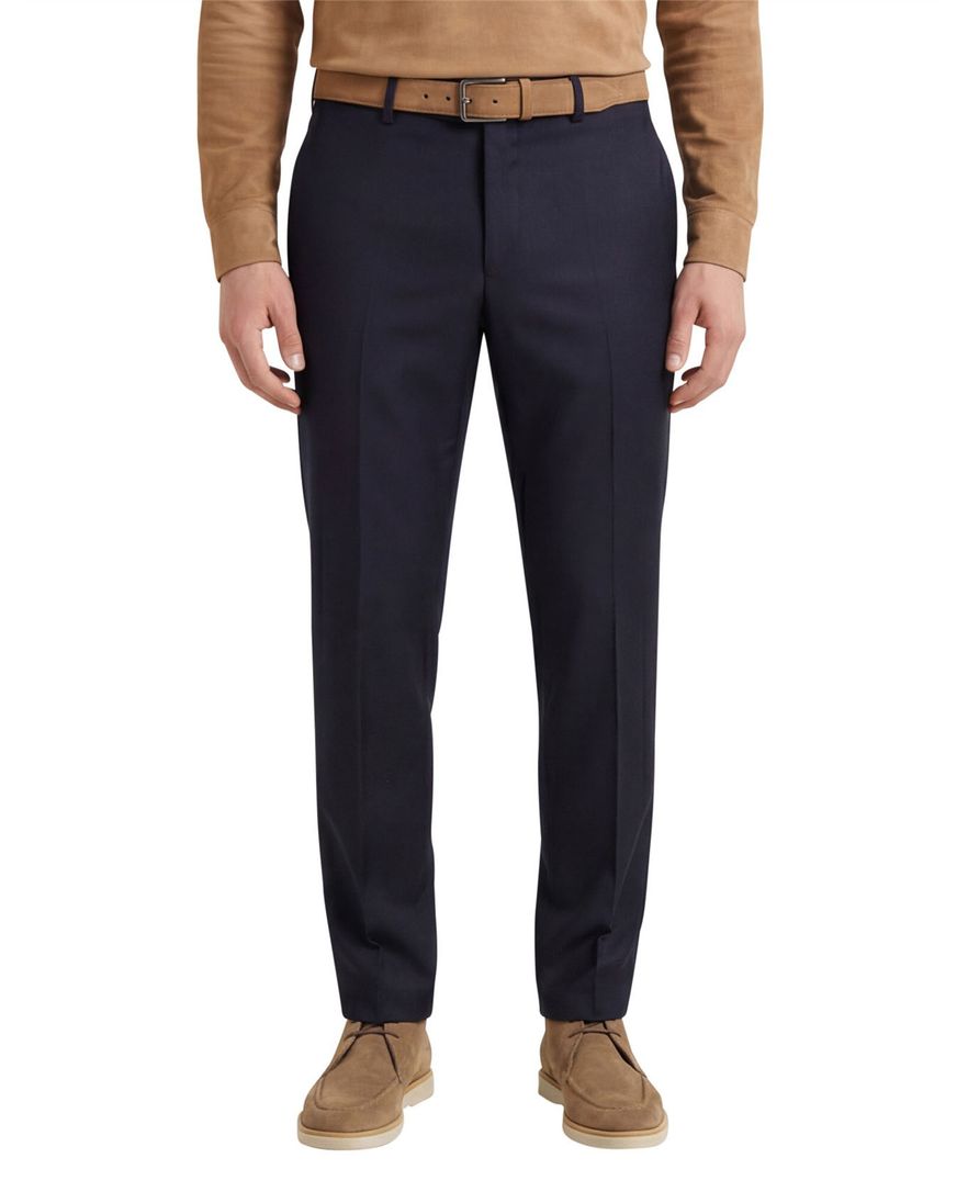 Hiltl wollen pantalon donkerblauw effen