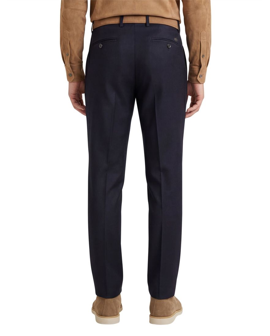 Hiltl wollen pantalon donkerblauw effen