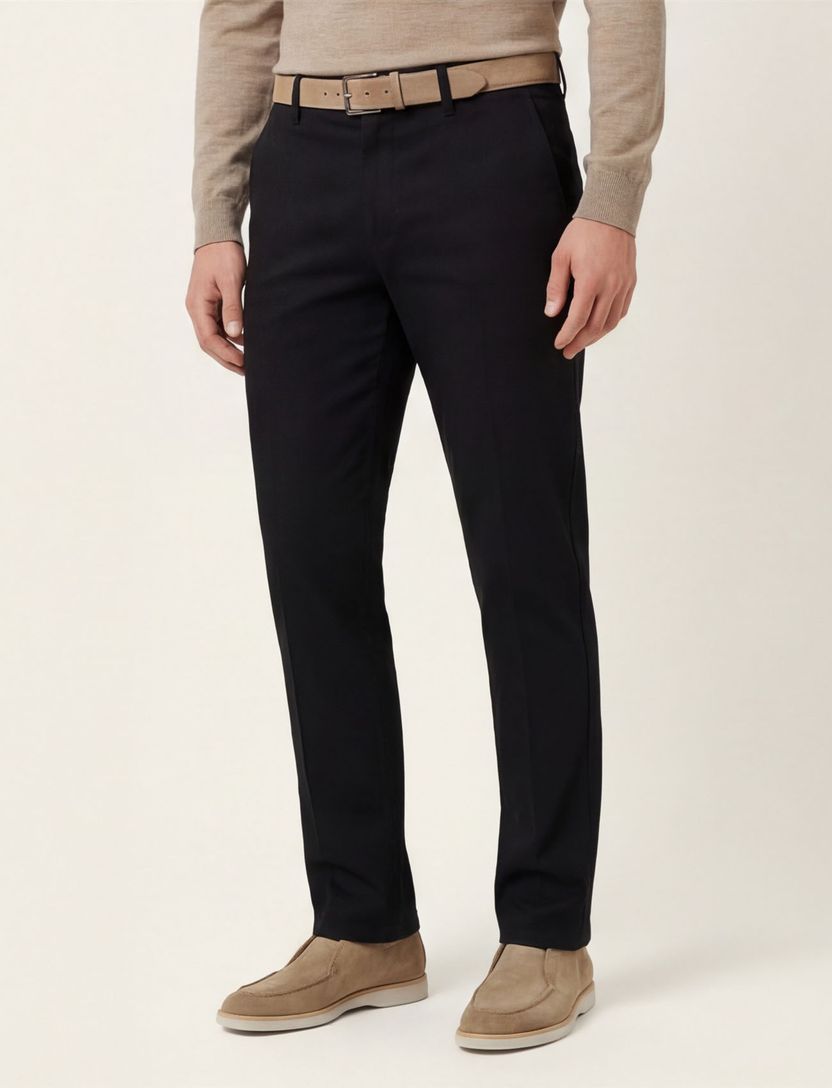 M.E.N.S 5-pocket broek zwart effen