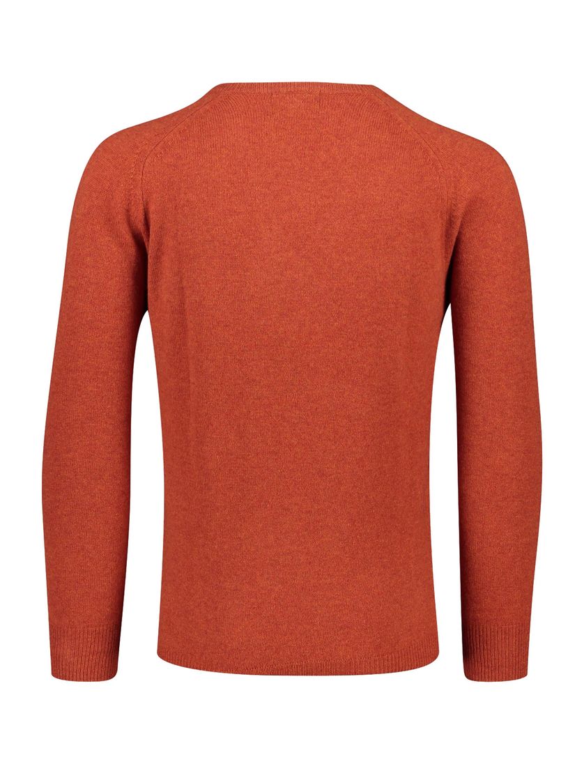Alan Paine trui v-hals oranje effen lamswol, wol