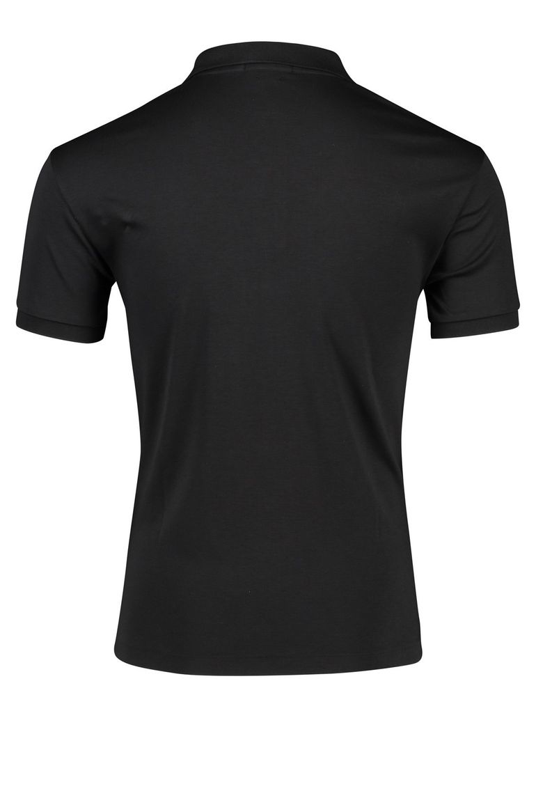 Poloshirt Ralph Lauren effen zwart Big & Tall katoen