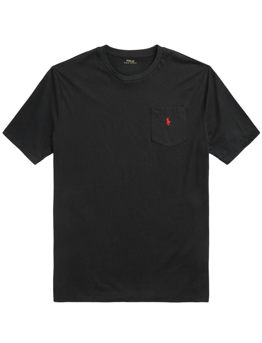 Ralph Lauren T-shirt zwart Big & Tall donkerblauw met borstzak