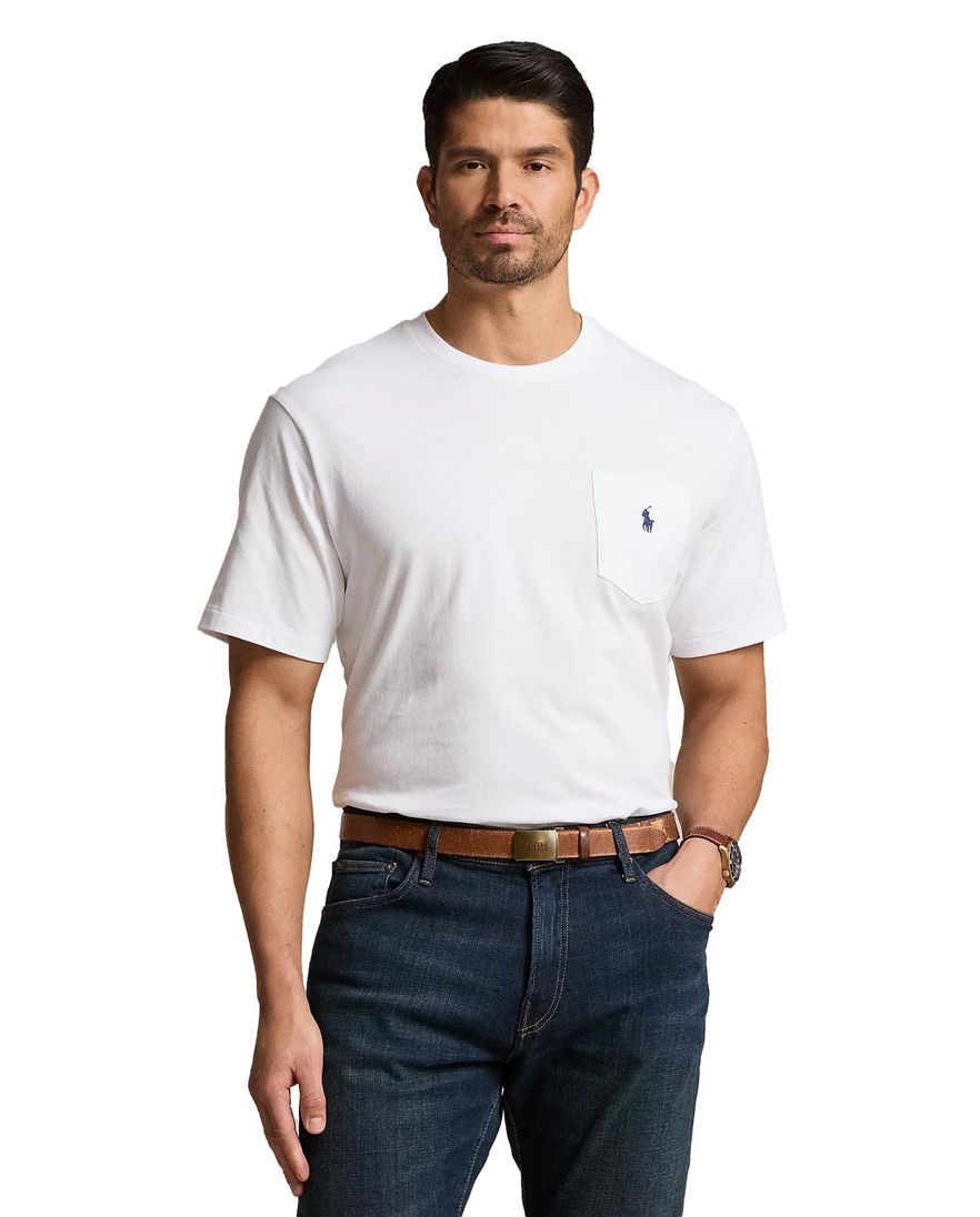 T-shirt Polo Ralph Lauren Big & Tall wit borstzak