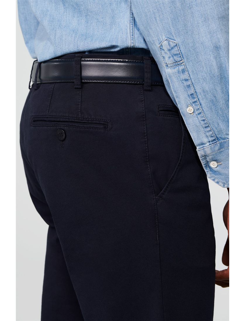 Meyer katoenen broek donkerblauw effen katoen Bonn