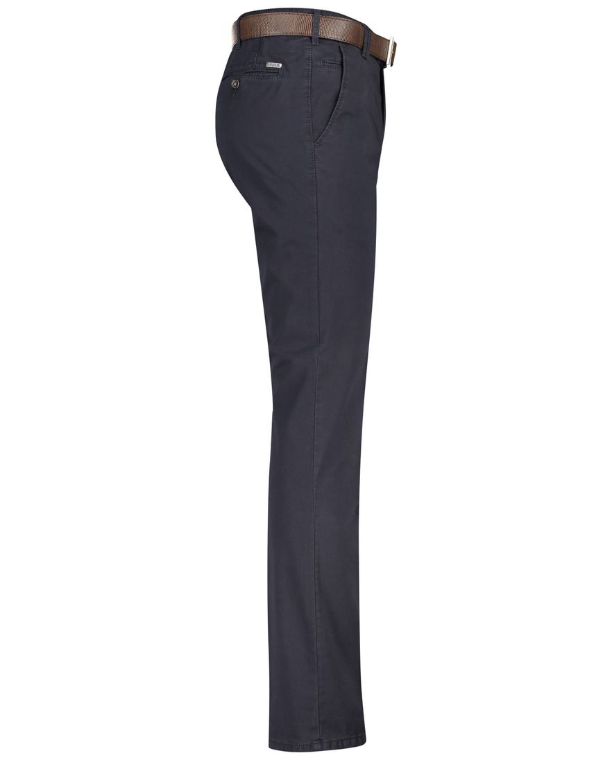 Meyer katoenen broek Bonn donkerblauw effen katoen
