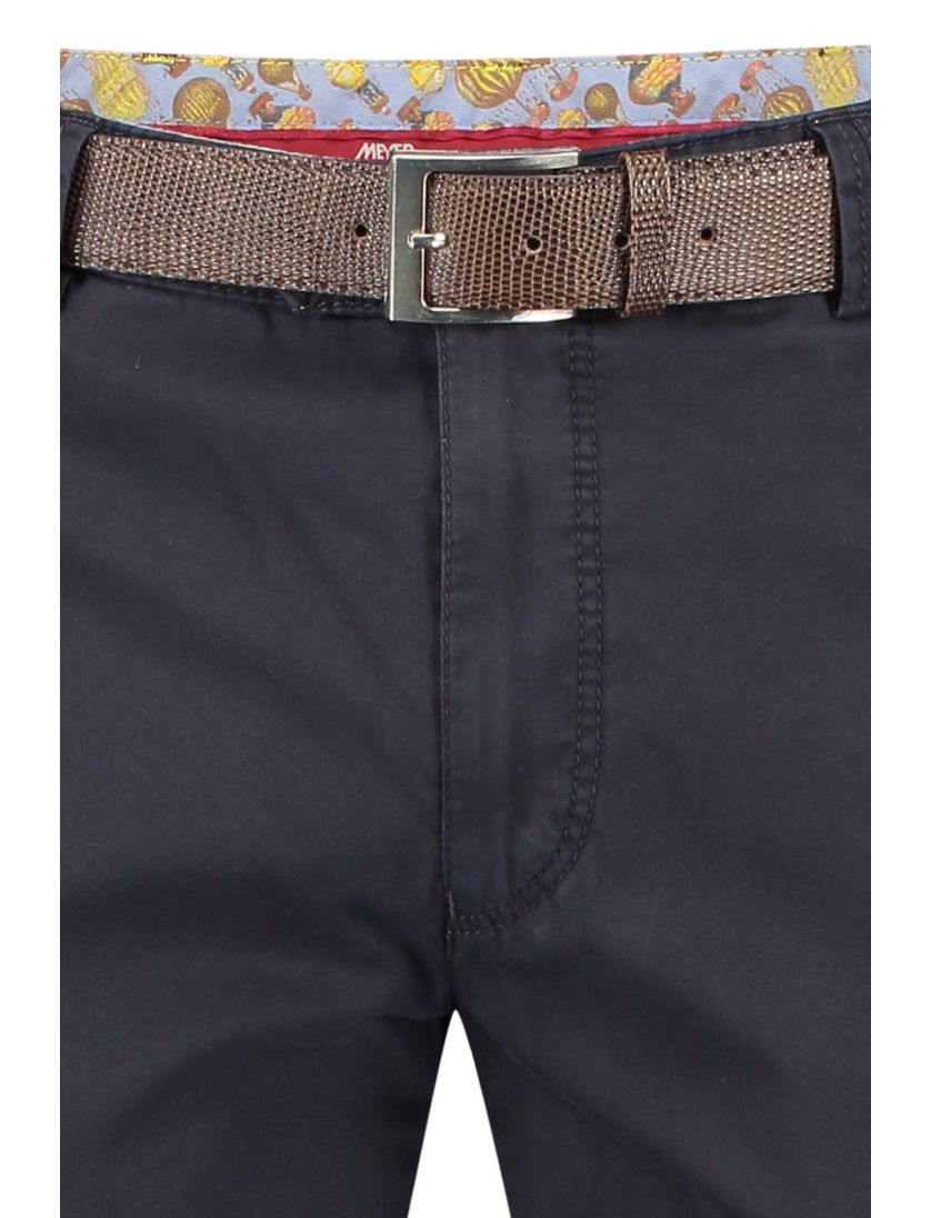 Meyer katoenen broek donkerblauw effen katoen Bonn