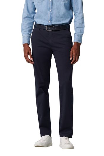 Meyer Meyer katoenen broek Bonn donkerblauw effen katoen