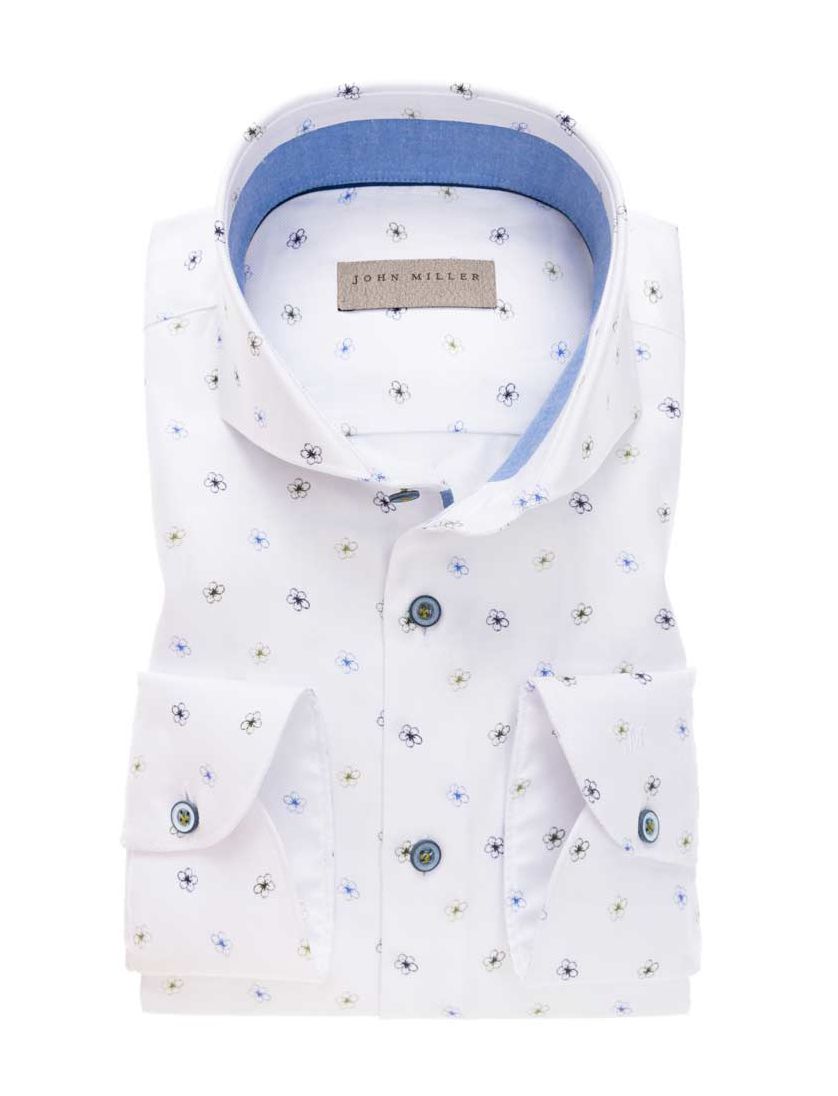 John Miller overhemd bloemen Tailored Fit
