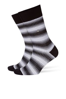 Burlington Burlington sokken zwart wit dessin