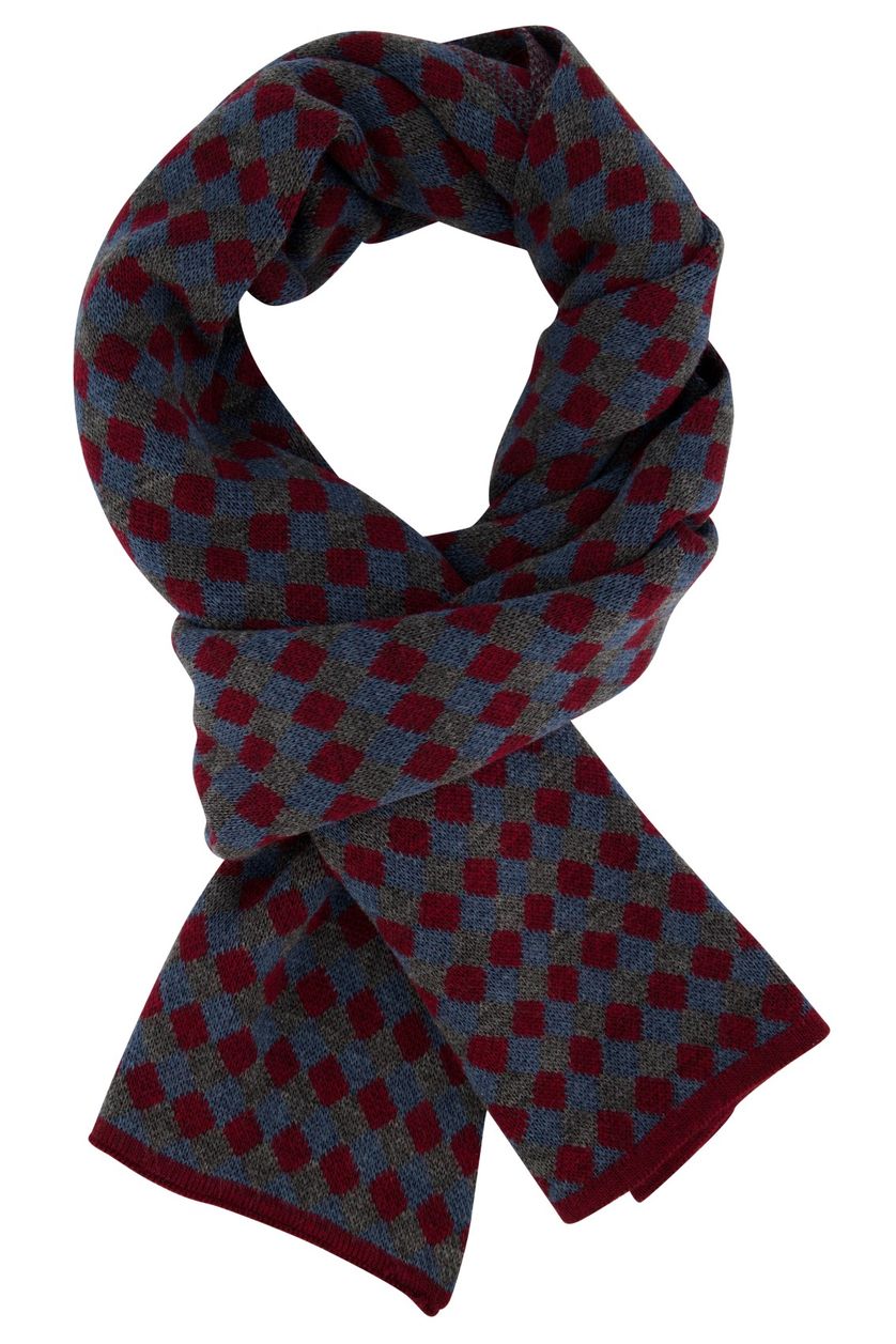 Michaelis sjaal grijs rood blauw geprint