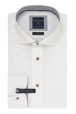 Profuomo Profuomo mouwlengte 7 overhemd wit strijkvrij