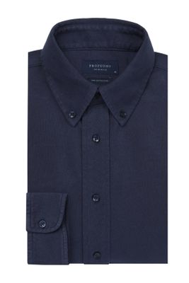 Profuomo Overhemd Profuomo The Knitted Shirt donkerblauw