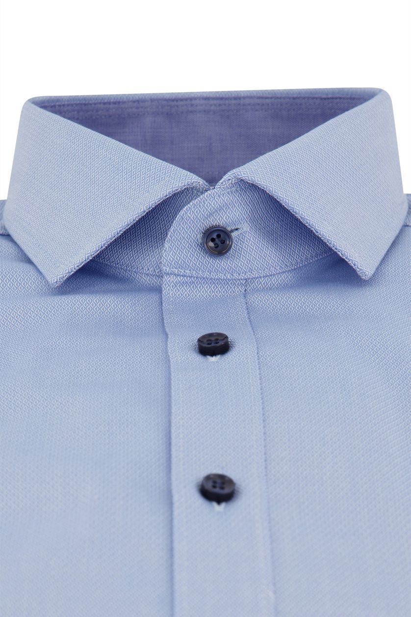 Olymp business overhemd Level Five slim fit blauw geprint katoen