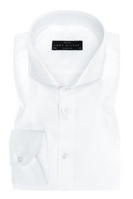 John Miller Overhemd mouwlengte 7 John Miller Slim Fit wit
