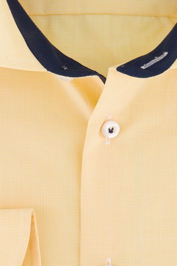 Overhemd lichtgeel John Miller Tailored Fit mouwlengte 7