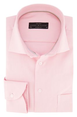 John Miller John Miller overhemd strijkvrij roze Modern Fit