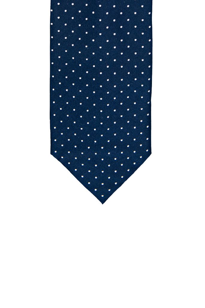 Zijde stropdas Michaelis donkerblauw stippen