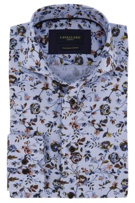 Cavallaro Cavallaro shirt bloemenprint lichtblauw
