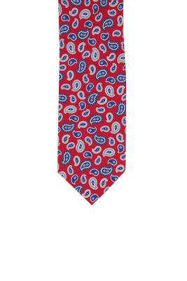Laatste items Hemley stropdas rood blauw paisley extra lang
