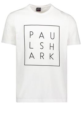 Paul & Shark Paul & Shark t-shirt wit met opdruk