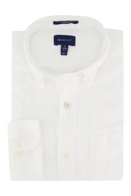 Gant Gant overhemd wit linnen Regular Fit