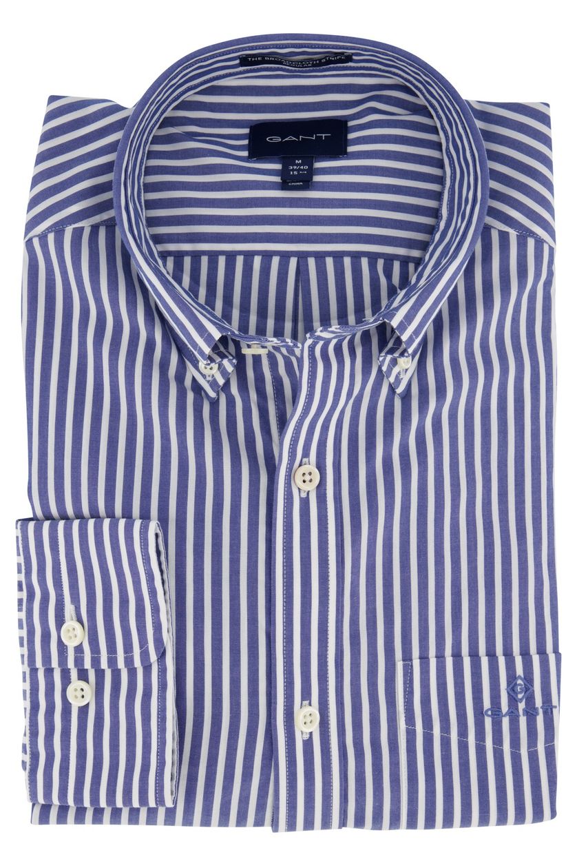 Gant overhemd blauw met strepen regular fit