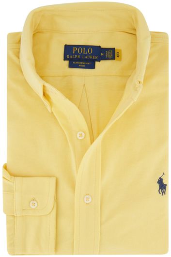 casual overhemd Polo Ralph Lauren geel effen katoen normale fit 