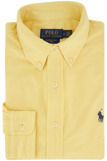 Polo Ralph Lauren casual overhemd normale fit geel effen 100% katoen