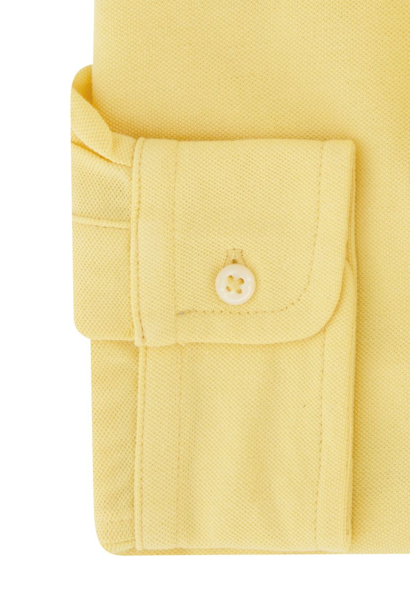 Polo Ralph Lauren casual overhemd geel effen katoen normale fit met logo