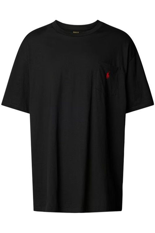 Ralph Lauren T-shirt zwart Big & Tall donkerblauw met borstzak