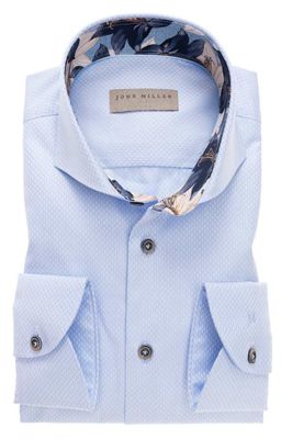 John Miller Blauw overhemd John Miller Modern Fit