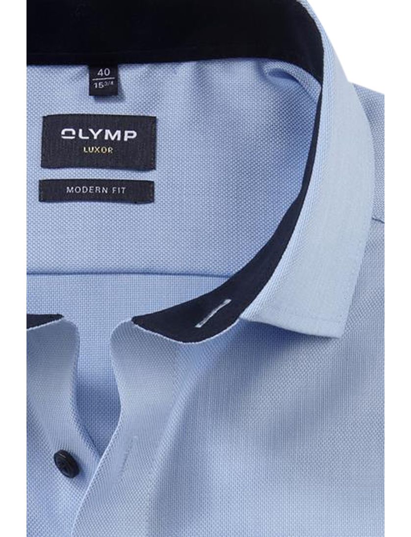 Strijkvrij Olymp overhemd effen blauw Modern Fit
