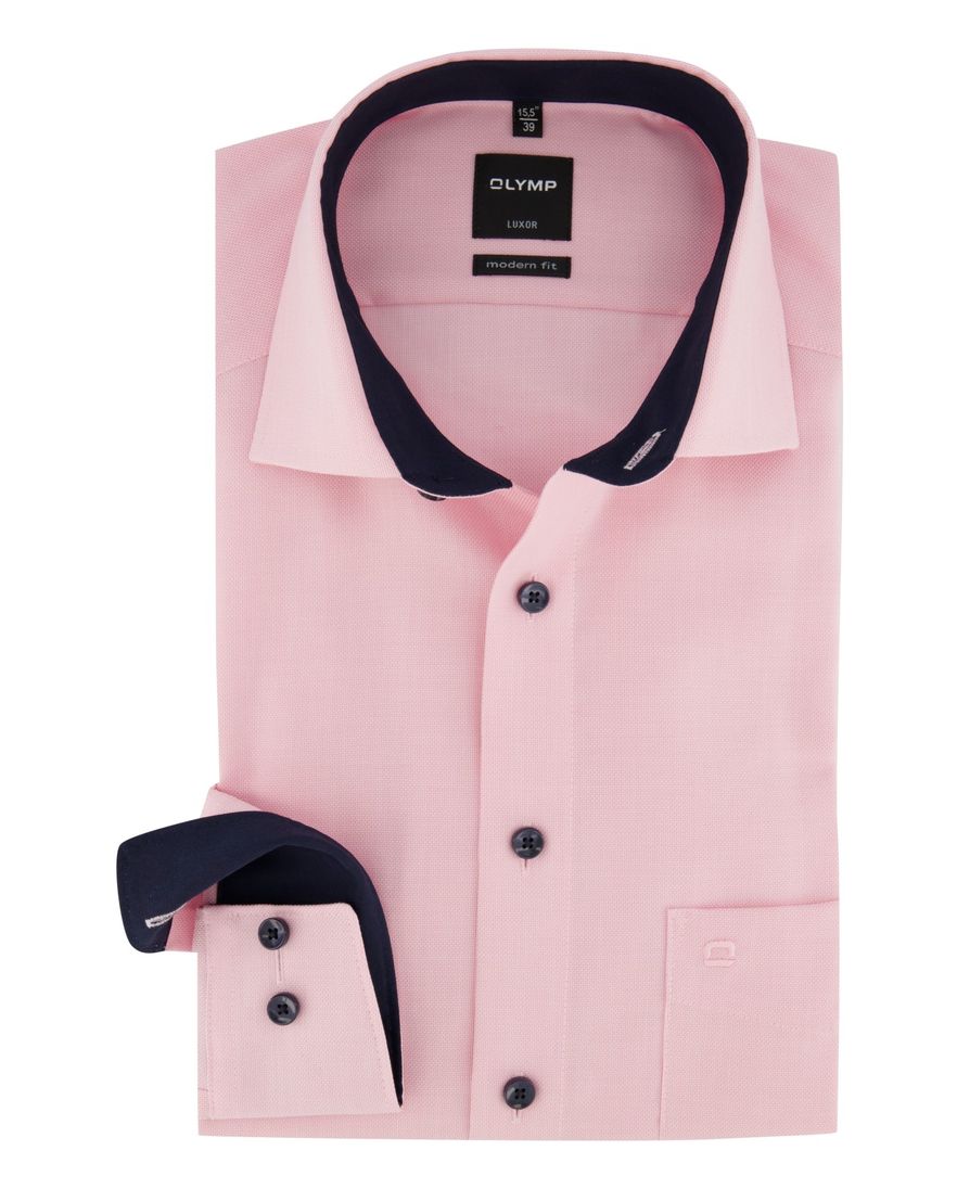 Overhemd Olymp Luxor Modern Fit roze effen