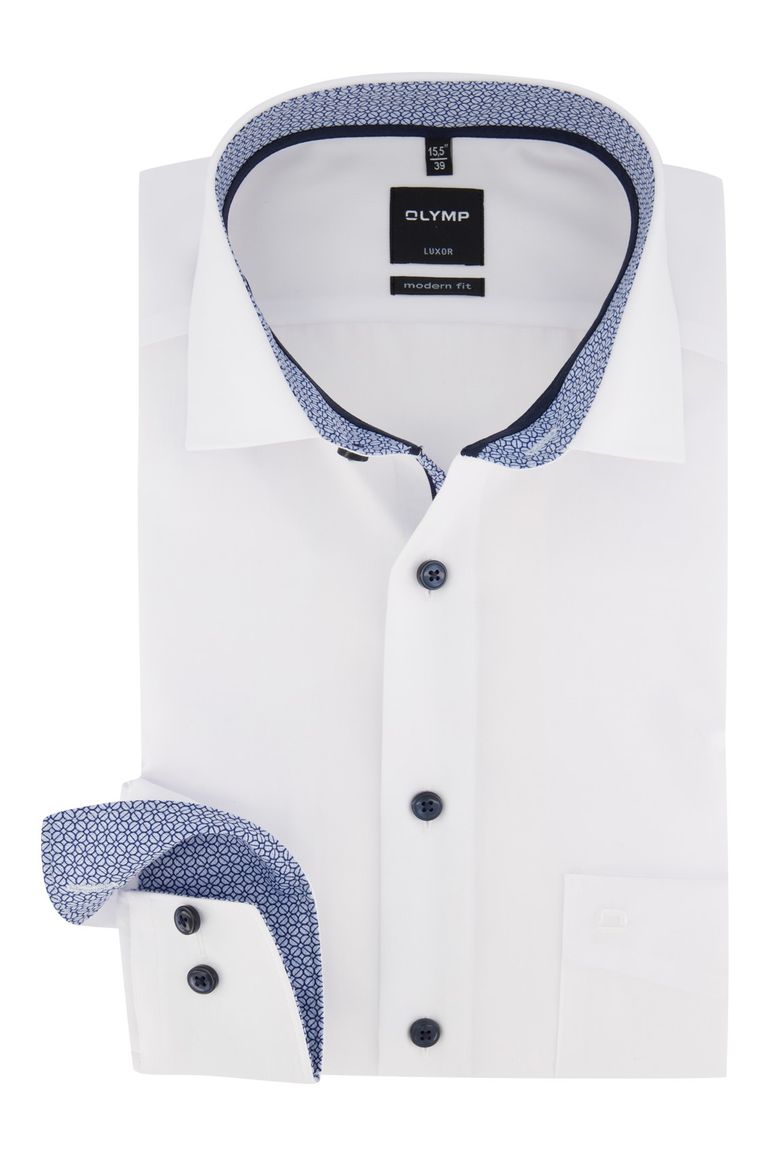 Overhemd Olymp mouwlengte 7 wit strijkvrij