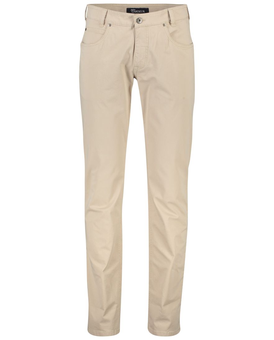 Gardeur broek beige effen 5-pocket