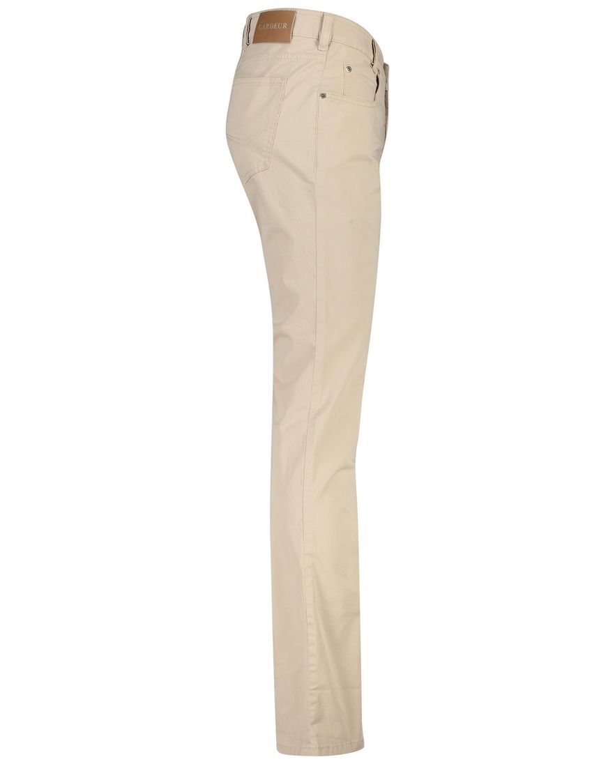 Gardeur broek beige effen 5-pocket