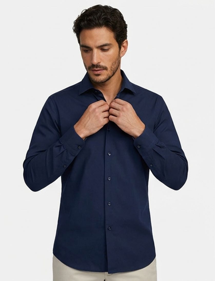 Seidensticker overhemd donkerblauw Shaped Fit