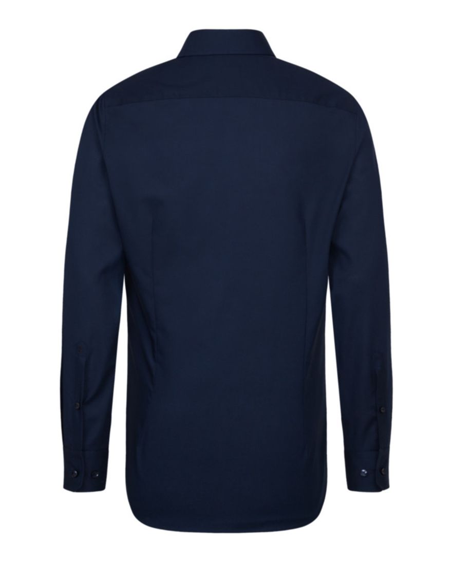 Overhemd Seidensticker donkerblauw Shaped Fit strijkvrij