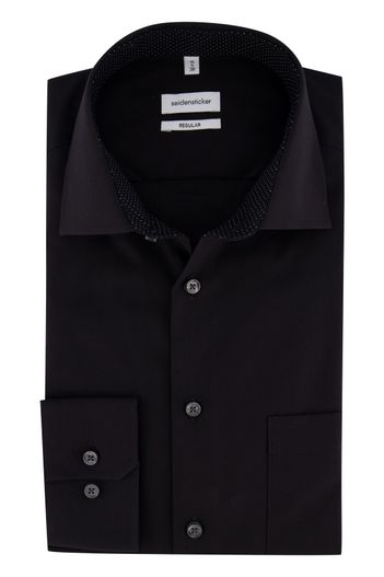 Seidensticker Seidensticker business overhemd Regular zwart effen
