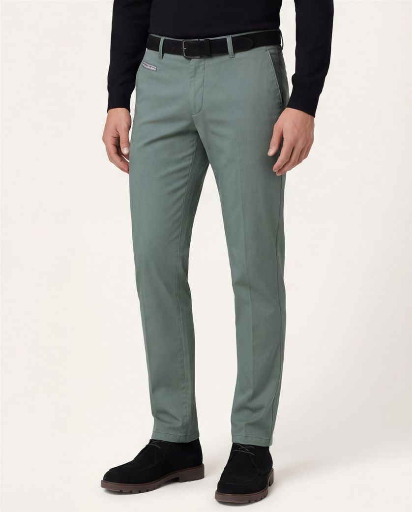 Portofino katoenen broek groen effen katoen