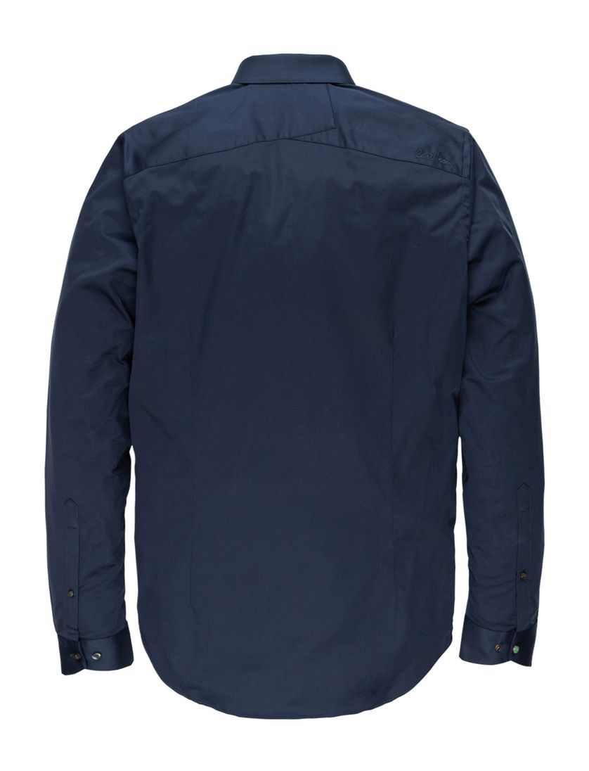 Cast Iron overhemd donkerblauw effen katoen slim fit