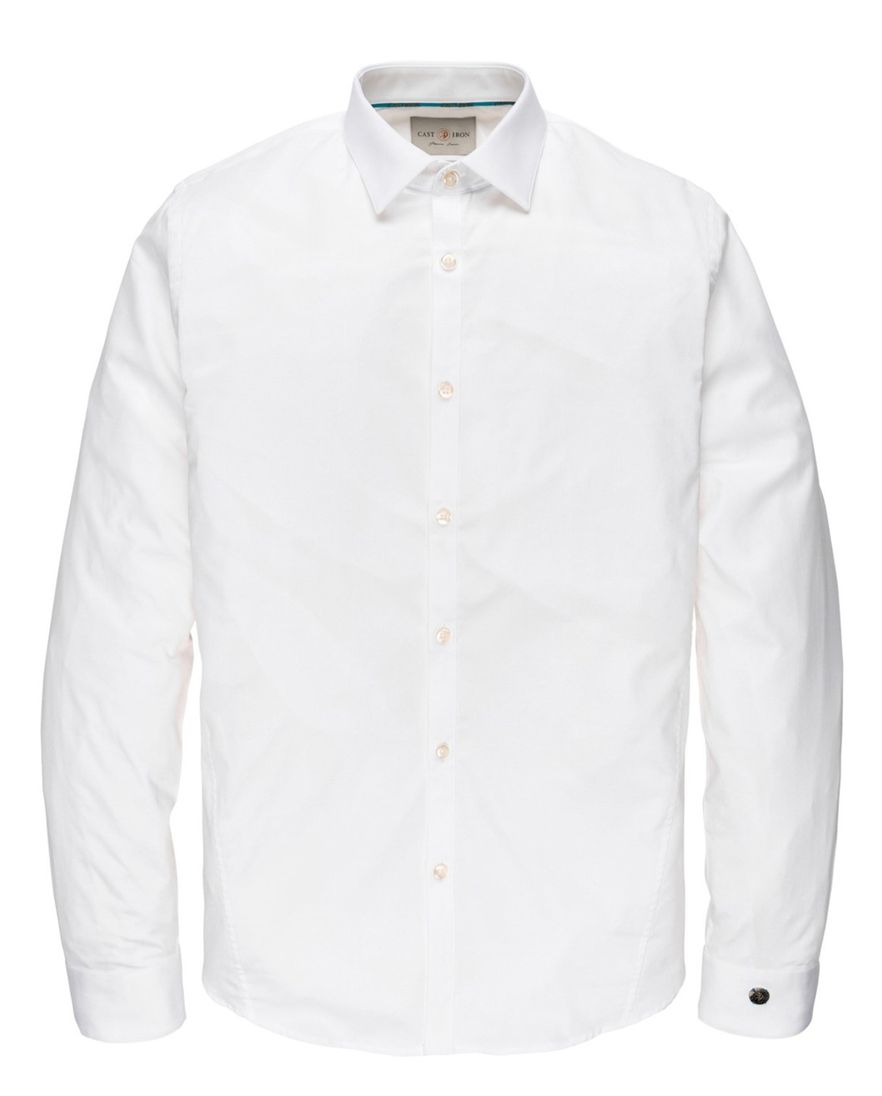 Cast Iron overhemd normale fit wit effen katoen